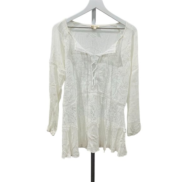 For Love And Lemons Tops - For Love And Lemons Laced Long Sleeve Tunic Cover Up Size Small